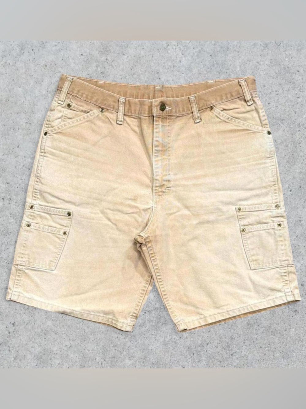 Vintage 80’s Big Smith Denim Khaki Carpenter Shorts Jorts